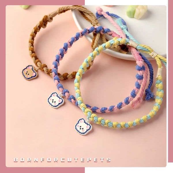 MADDEN Cute Pet Cat Collars with Little Bear Pendant Adjustable Puppy Kitten Necklace Cats Rabbit Collars Dog Accessories