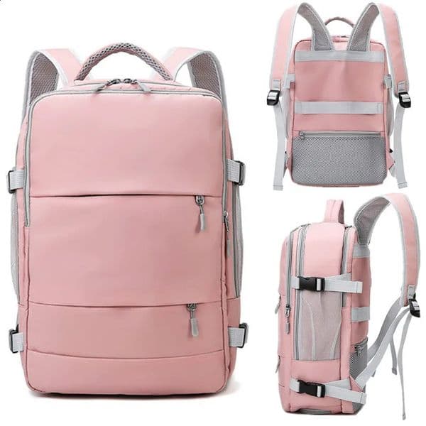 Travel Backpack Women Large Capacity Waterproof AntiTheft Casual Daypack Bag with Luggage Strap USB Charging Port Backpacks 240914Z
