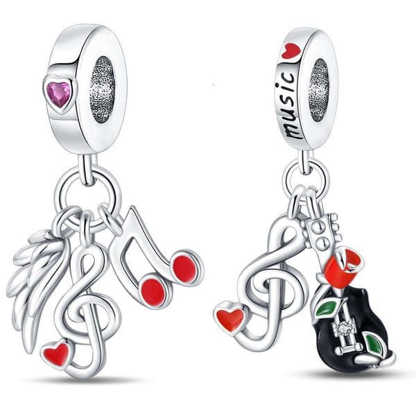New 925 Sterling Silver Charm Guitar Talisman Beads pendant Fit Charms Silver 925 Original Bracelet DIY Jewelry Making For women Gifts