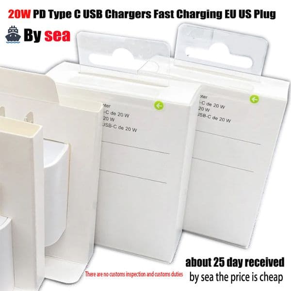 20W PD Type C USB Chargers Fast Charging EU US Plug Adapter Phone power delivery Quick Charger For iPhone 16 15 14 13 12 11 X 7 Pro Max Samsung Huawei Plus with package by sea