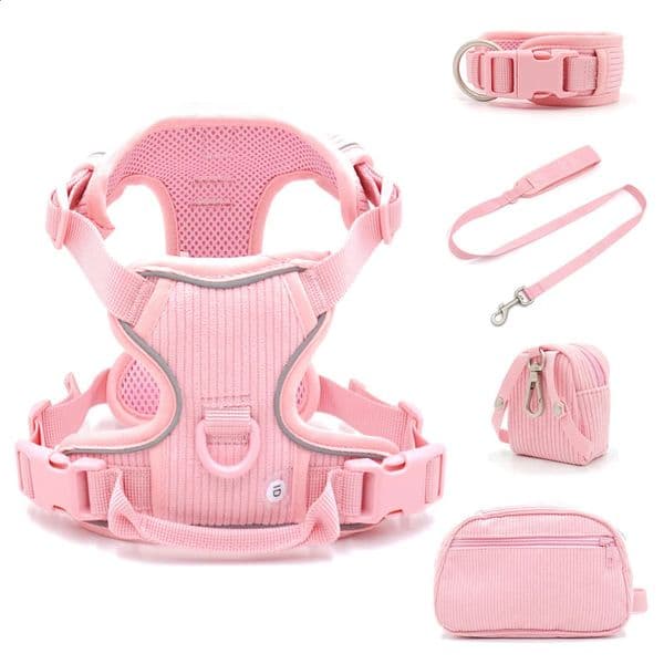 Personalized Dog Strap Set y ner Customized Collar Poop Bag with Pedestrian Reflective Non Pull Vest 240913