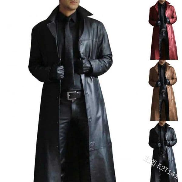 PU leather coat mens jacket ultra-thin Korean streetwear for spring summer and winter Gothic motorcycle punk jacket Abrigos Mujer Invierno W240918
