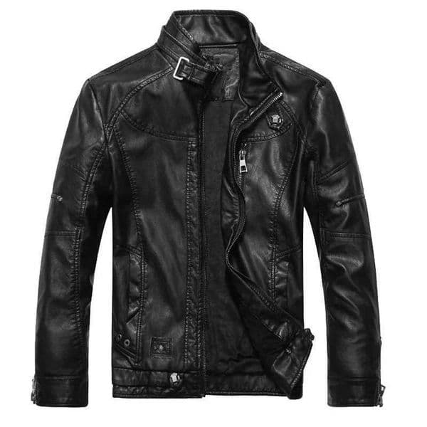 Motorcycle riding wool leather jacket mens with velvet mens winter warm motorcycle leather jacket mens thick leather jacket W240918