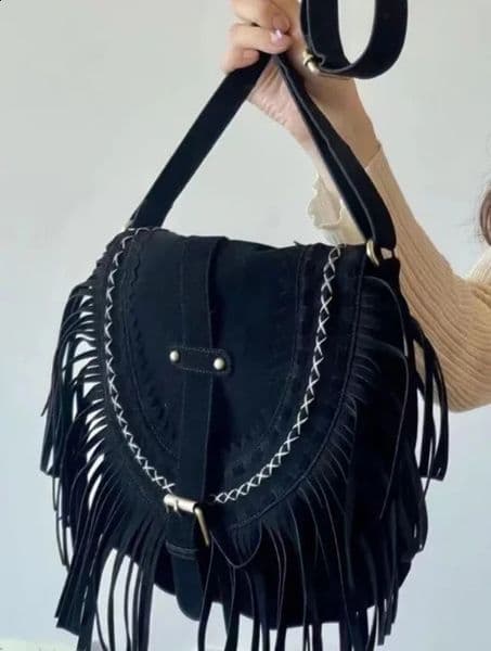 2024 Bohemian Sage Bag Imitation Deer Velvet Retro Knitted Bag Fashion Single Shoulder Oblique Span Bag 240918