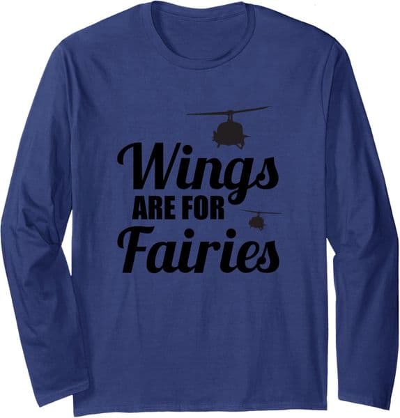 Long Sleeve Shirts for Men sweatshirt Wings Are For Fairies Funny Helicopter Flying Pilot Tee Streetwear Casual tops clothes 25