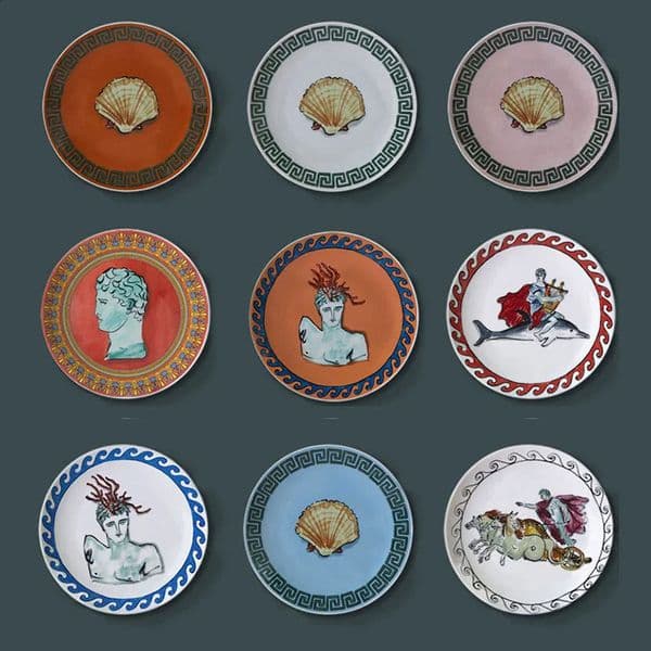 Ginories 1735 Poseidon Tour Ceramic Decorative Desktop Display Hanging Tray Living Room Bedroom Background Wall 240919