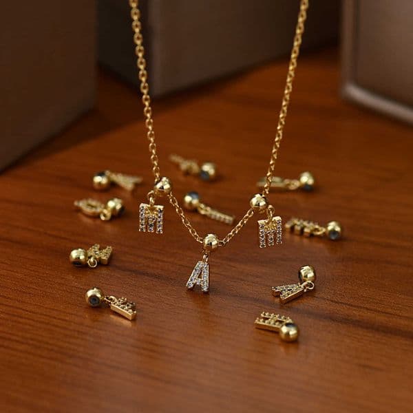 Necklace 26 initials Zircon pendant DIY pendant necklace combination S2492001