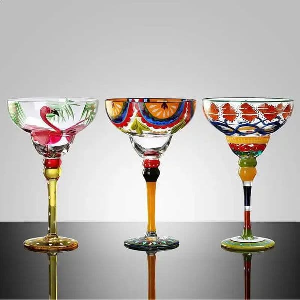 Creative Margarita Wine Glass Handmade Colored Cocktail Glass Lead Free Home Bar Wedding Party Beverages 240918