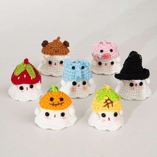 Crochet Ghost Ornament Decorative Pumpkin Desk Accessorie Room Kawaii Decor Halloween Gift For Kid