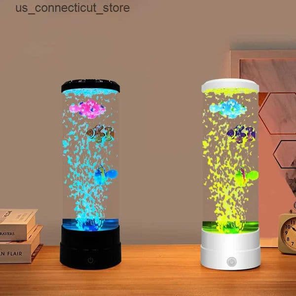 Novelty Lighting Simulated Led Colorful Large Bubble Fish Light Aquarium Tank Usb Night Light for Home Desk Bedroom Living Room L240910