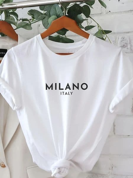 2026 Letter Print Crew Neck T Shirt Casual Short Sleeve T Shirt For Spring Summer Women s Clothing Valentine s Day