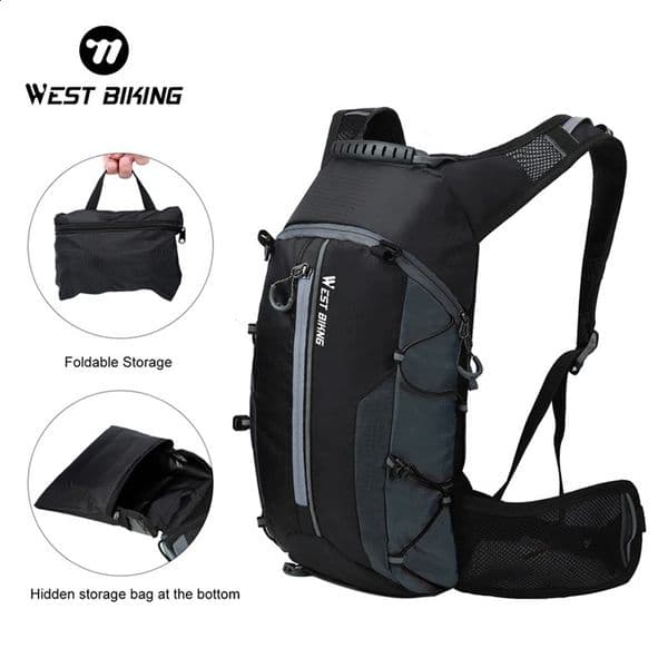 WEST BIKING Bicycle Backpack Portable Water Bag Outdoor Sports MTB Road Bike Hydraulic Reflective Hiking Gear 240911