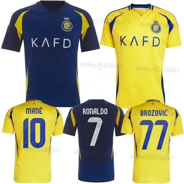 24 25 Al Nassr FC soccer Jerseys Ronaldo 2024 2025 Home third away 3rd CR7 Mane Gonzalo Martinez Talisca FANS player version men kids kit Football shiirt