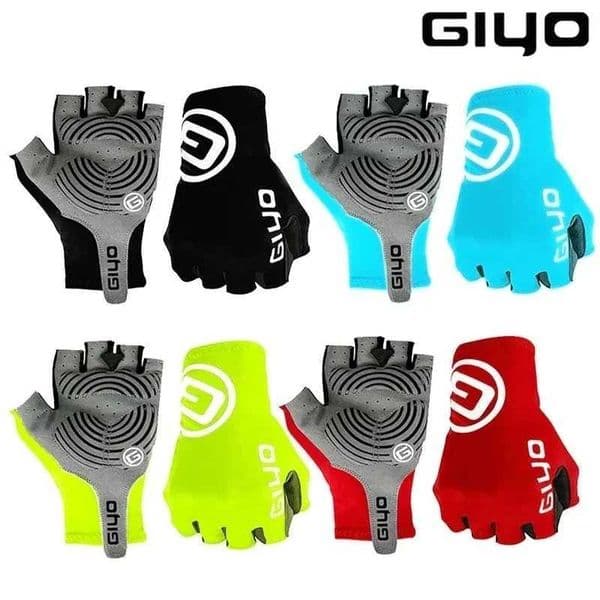 Giyo Half Finger Gloves Non slip Bicycle Gloves Lycra Fabric Mens Bicycle Non finger Gloves MTB Road Bicycle Summer Short Gloves CL240921