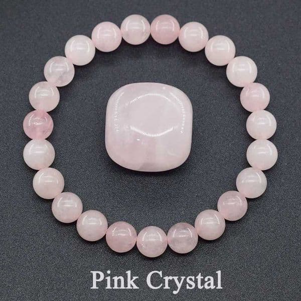 Natural Pink Rose Powder Crystal Quartz Natural Stone Stretch Bracelets Homme Purify the Soul Pulsera Jewelry Beads Lover WomenX241004