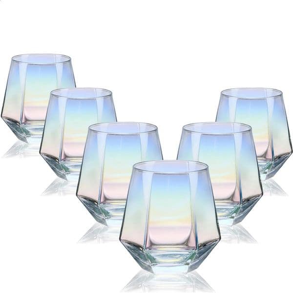 Stemless Wine Glass Iridescent Glassware For GiftModern Rainbow Wine Glass For Serving White Wine Red Wine Cocktail Whiskey 240921