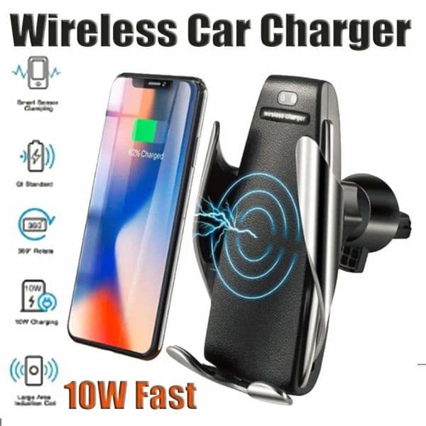 S5 Wireless Car Charger Automatic Clamping For iphone Android Air Vent Phone Holder 360 Degree Rotation 10W Fast Charging