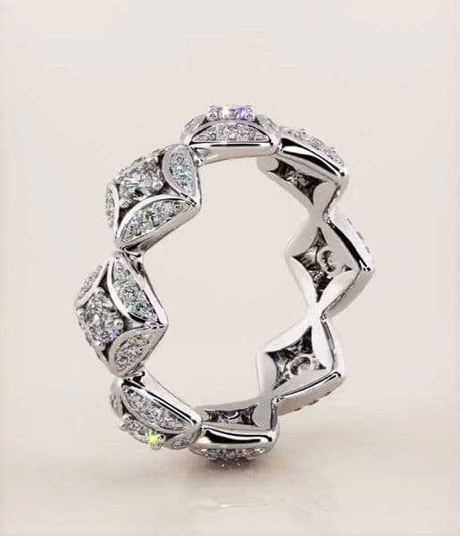 Sterg Sier CZ Dia Full Round Cut Wedding Band Jewelry Ring