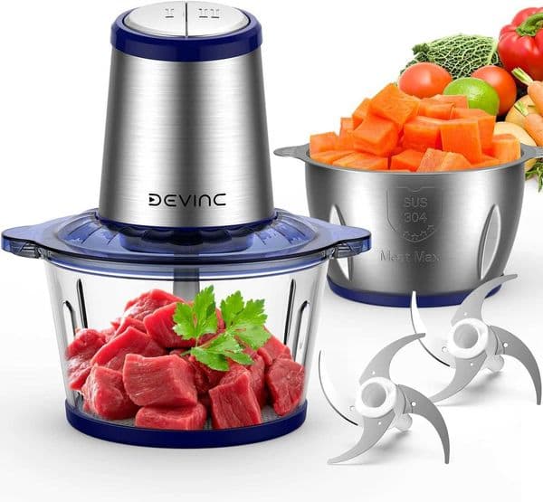 Food processor electric food chopper with 2 bowls (8 cups+8 cups) 2 sets of blades 500W meat grinder and vegetable chopper 2 Sp X240924