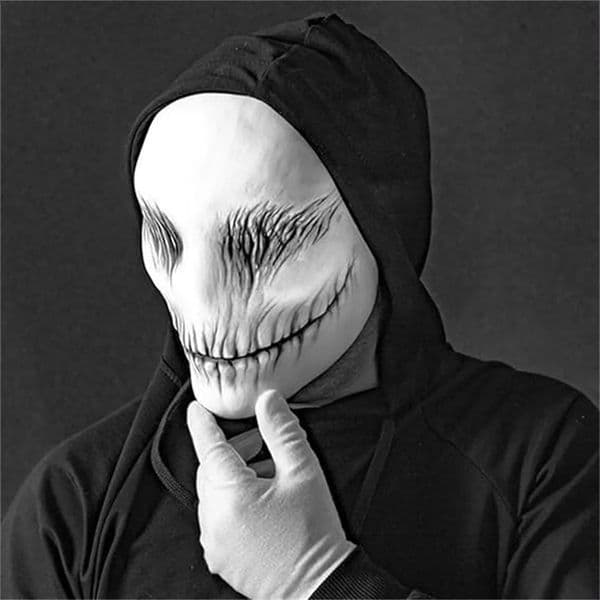 Terrifying white slim smile mask cosplay terrifying ghost demon killer latex helmet Halloween party costume props 240923