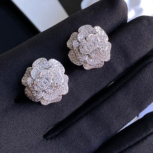 High Quality Brass Material 925 Silver Plated Stud Letter Earrings Charm Women Girl Designer Steel Seal Flower Shape Zircon Inlaid Wedding Jewelry Earring