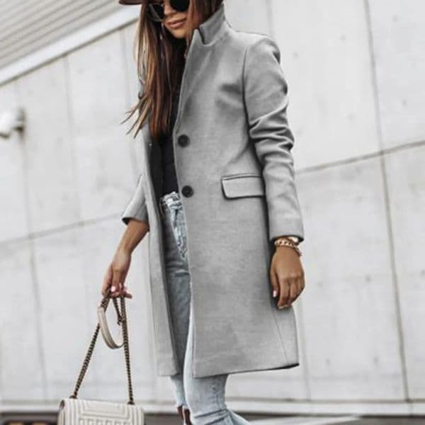 Womens trench jacket long wool coat womens winter clothing Korean fashion elegant warm and comfortable 240924