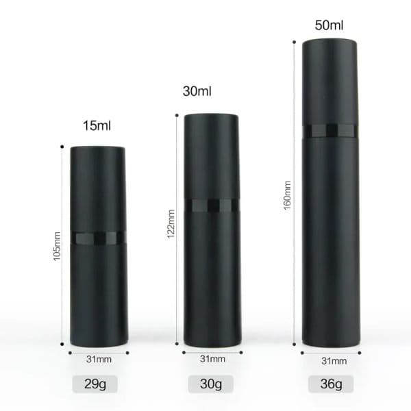 Storage Bottles 10pcs/lot 15ML 30Ml 50ML Plastic Emulsion Spray Bottle Matte Black Vacuum Airless Pump Container Lotion Bottle