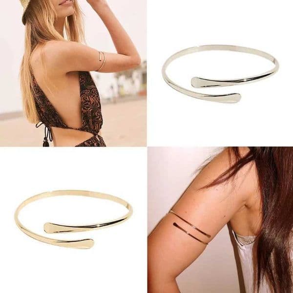 Rocking Egypt Swirl Adjustable Filigree Arm Cuff Armlet Armband Open BangleX240925