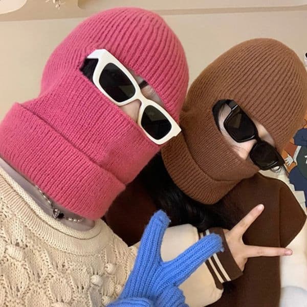 2026 New Womens And Mens Knitted Beanies Winter Warmth Balaclava Face Masks Scarves Hoodies Outdoor Sports Skiing Cycling outdoor Hats Unisex Style 240918 Free