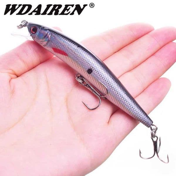 1 Minnow fishing bait 10cm 8.5g floating follicle bucket laser hard bait 3D eye artificial crank bait CL240925
