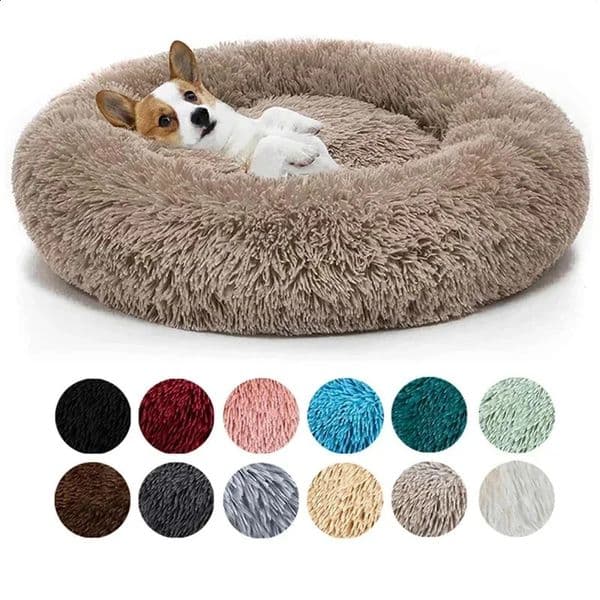 VIP Large Big Small For Cat House Round Plush Mat Sofa Drop Products Pet Calming Dog Donut Bed