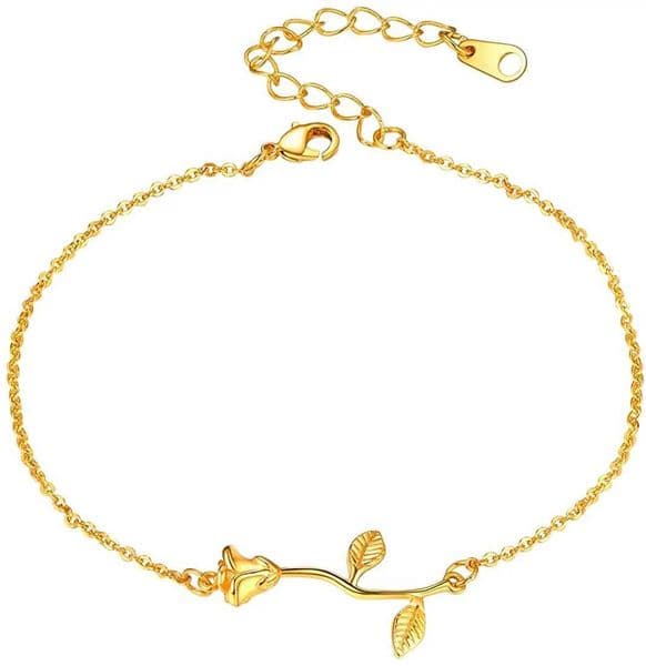 U7 18K gold copper rose necklace suitable for womens romantic and chic beach summer jewelry adjustable snake chain necklace QC24 W240926