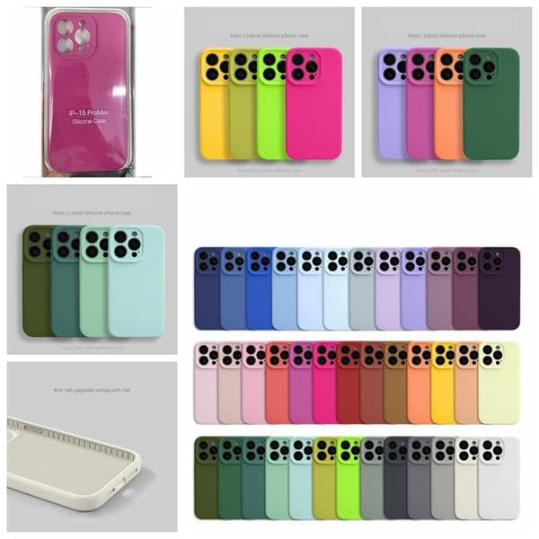 With Retail Package Real Liquid Silicone Cases For Iphone 17 Air 16 15 Plus 14 Pro Max 13 12 11 Fashion Colorful Classic Protective Airbag Anti-fall Soft Cover