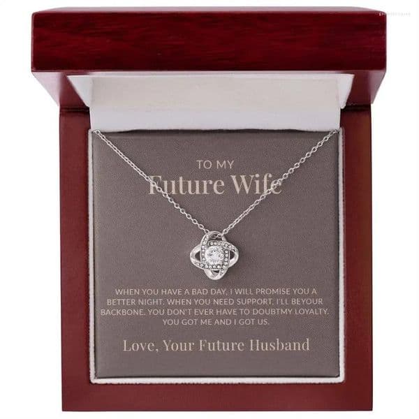 Pendant Necklaces 2024 Fashion Birthday Anniversary Gift For Women Future Wife Her Girlfriends Necklace Love Knot Drop