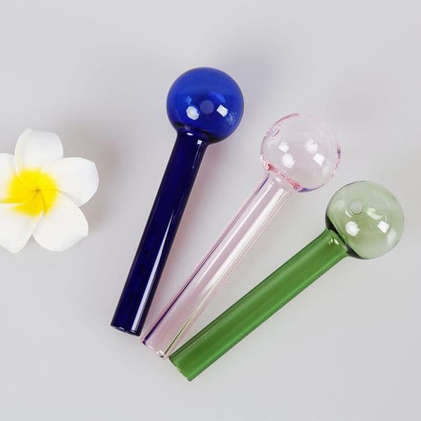 Transparent Smoking pipes Colorful Pyrex Glass Oil Burner Pipe glass tube tobcco herb glass oil nails Water Hand Pipes Smoking Accessories 4inch 6inch