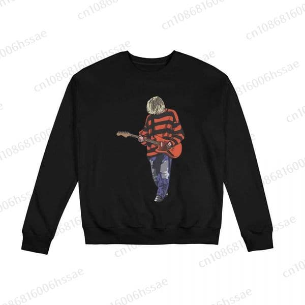 Stripey Kurt Cobain Men Woman Fall Winter Sweatshirt Round Neck Long Sleeve Length Casual TopXJ240926