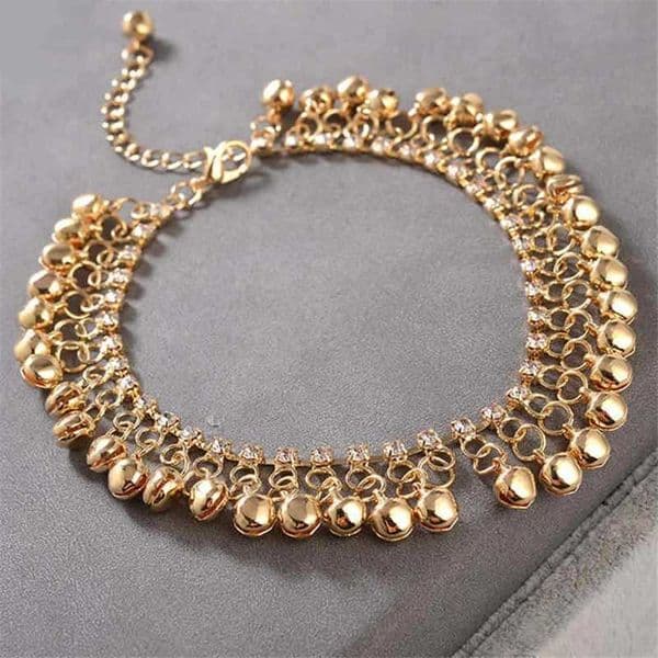 Personalized gold silver ethnic tassel bell necklace womens beach foot bracelet necklace Indian jewelry accessories W240926