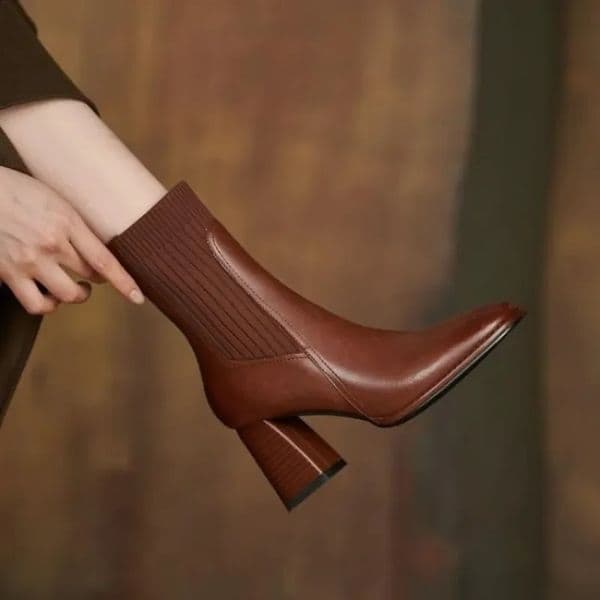 Womens Autumn Skating Boots Solid Color Elegant High Heel Bracelet Boots Womens Winter Fashion Plus Size Womens Shoes 240926
