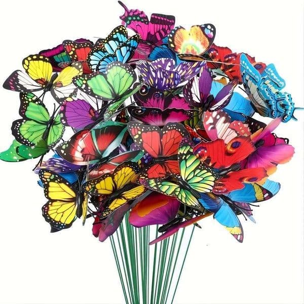 10PCS Imulation Garden Yard Planter Butterfly Colorful Arrangement Indoor/Outdoor Decor wer Pots Decoration