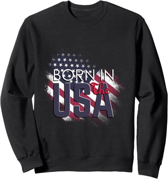 Hoodie for Mens Womens Born In the USA - Cool Holiday 4th July Celebration Sweatshirt Graphic Hoodies sweatshirt Pullover Long Sleeve