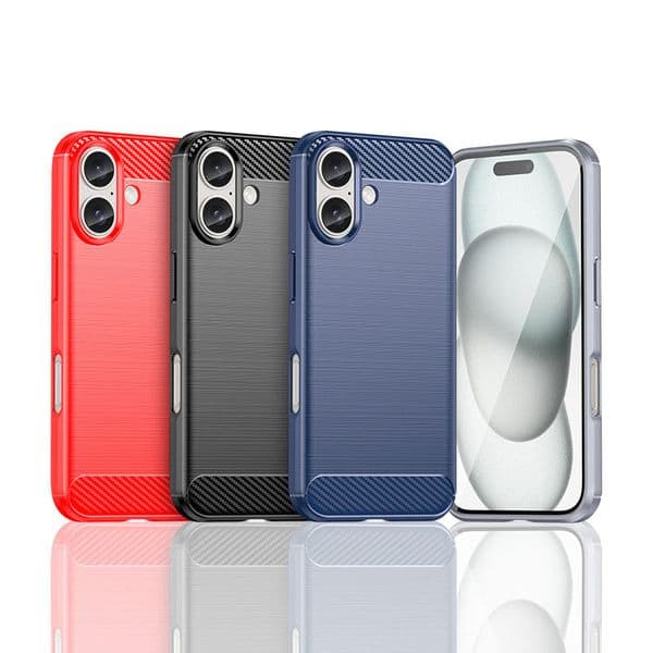 Carbon Fiber Brushed Soft TPU Phone Cases for iPhone 16 15 14 13 12 11 Max XR XS SE4 SE3 SE2 6 Plus Samsung S24 S23 A25 A15 A05 Google Pixel 9 8 7 Pro