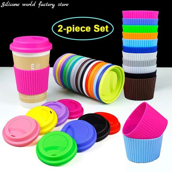 Silicone World Cup CoverSet Cover Anti slip Thermal Insulation Coffee Glass Dust proof 240926