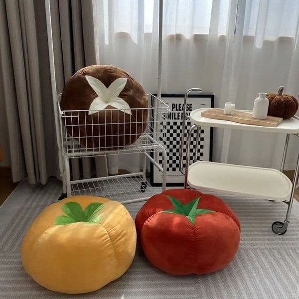 Creative Vegetable Mushroom Tomato Pillow Living Room Sofa Cushion Home Decoration For Sofa Car Bed Back Cushions Cute Pillows 240925