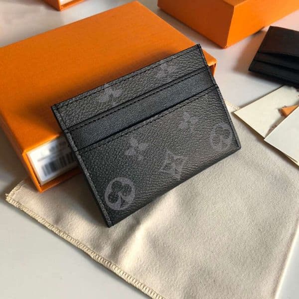 Women Wallet Designer Leather credit Card Holder Metal flower decoration Wallet Short Case business card Purse Brown Women Men Key Coin + box
