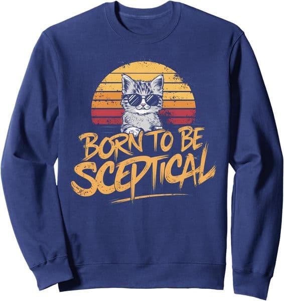 Long Sleeve Shirts for Men sweatshirt Cat Kitten To Be Skeptical Funny Retro Sunset Holiday Sweatshirt Tee Streetwear Casual tops clothes