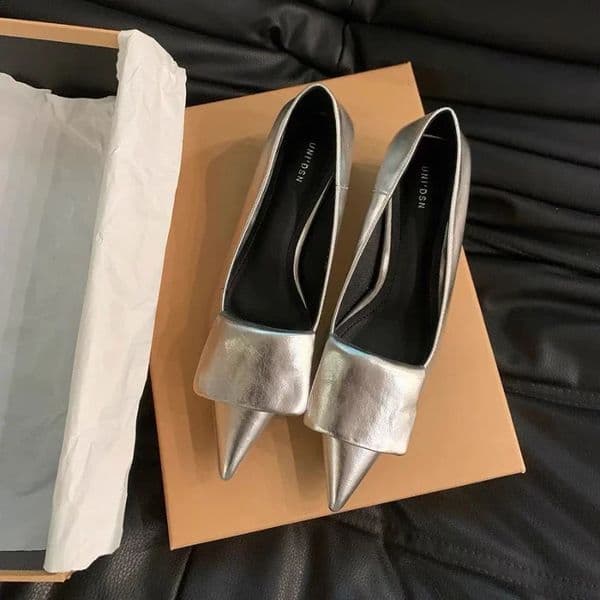 Pointed Toe Fashion Women Pumps Low Heels Spring Summer Genuine Leather Dress Office Lady Shoes Woman Pumps Arrival 240927