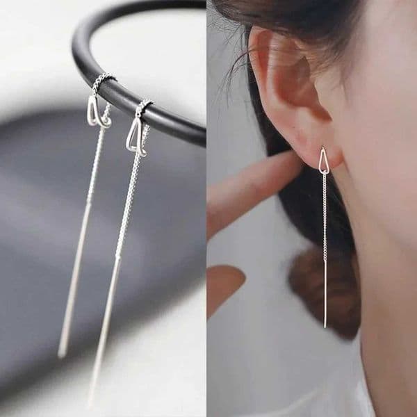 New Fashion Drop Ear Line Long Gold Silver Color Hanging Earrings for Women Crystal Tassel Earring Ear Accessories Jewelry GiftsX240928