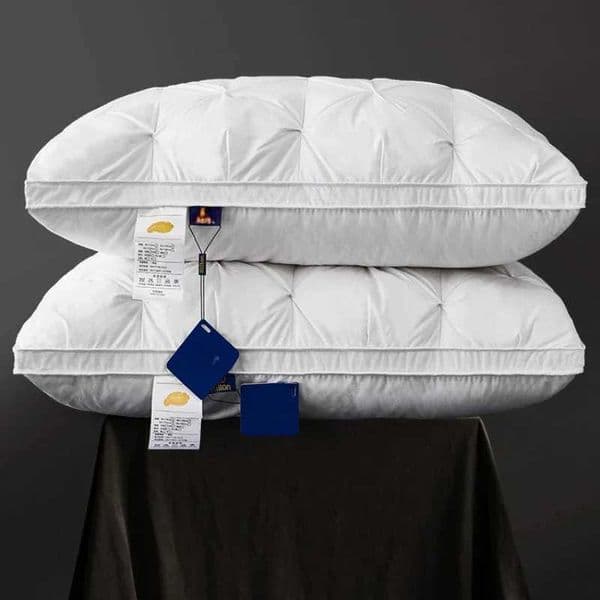 Luxury Designer Hypoallergenic 90/10 Feather Blend Pillow - Soft Cotton Cover For art Luxury Sleeping Experience Free Shipping