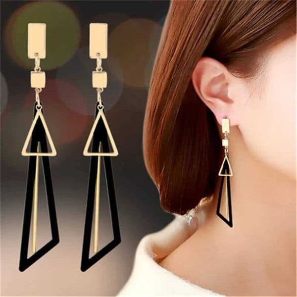 2020 Korean Long Statement Geometric Triangle Tassel Dangle Drop Earrings For Women Earrings Fashion Jewelry Oorbellen BrincosX240928