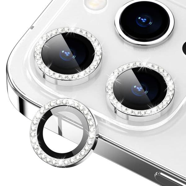iPhone 15 Pro/iPhone 15 Pro Max Camera Lens Protector Bling 9H Hardness Scratchproof Metal Individual Diamond Ring Protector, Stylish Accessories, Case Friendly